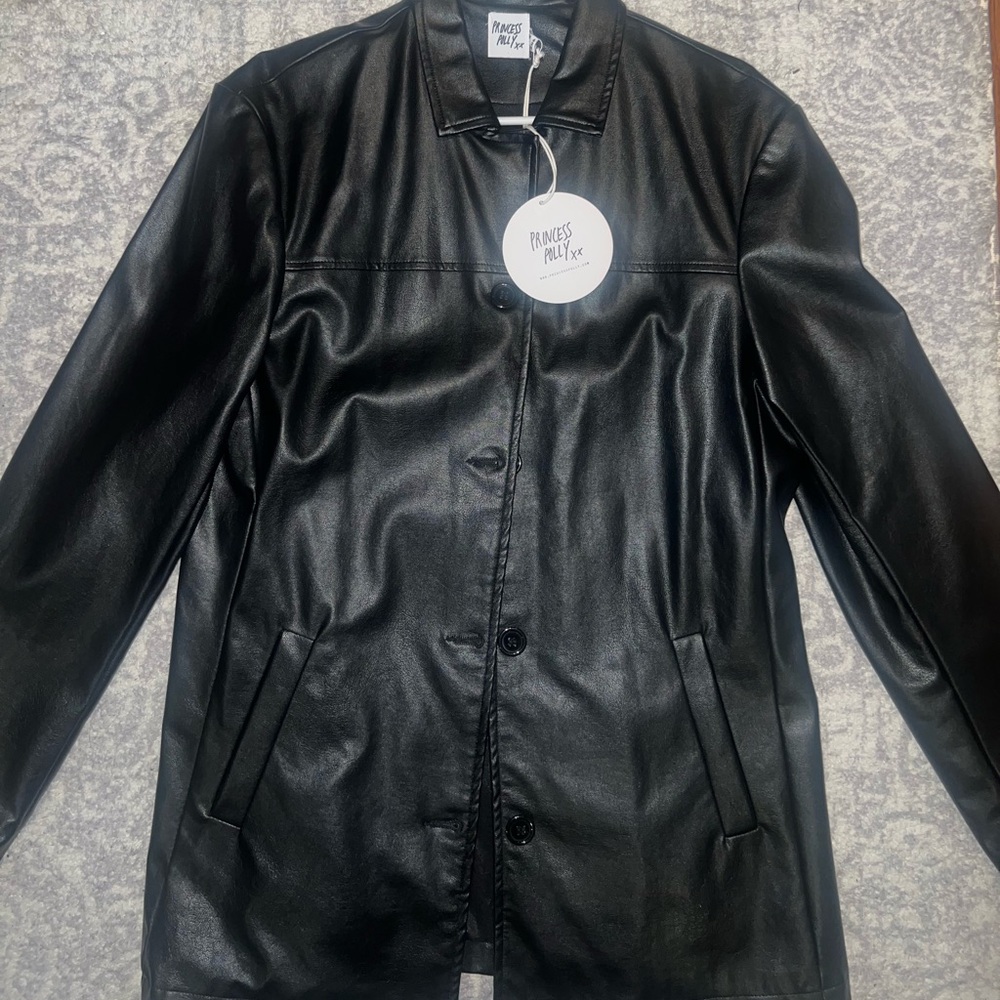 Faux leather coat